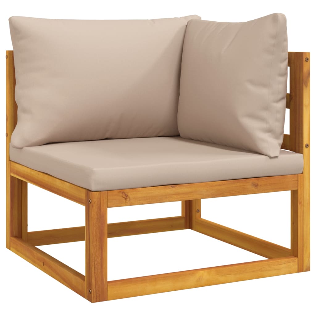 vidaXL 7-tlg. Garten-Lounge-Set mit Taupe Kissen Massivholz