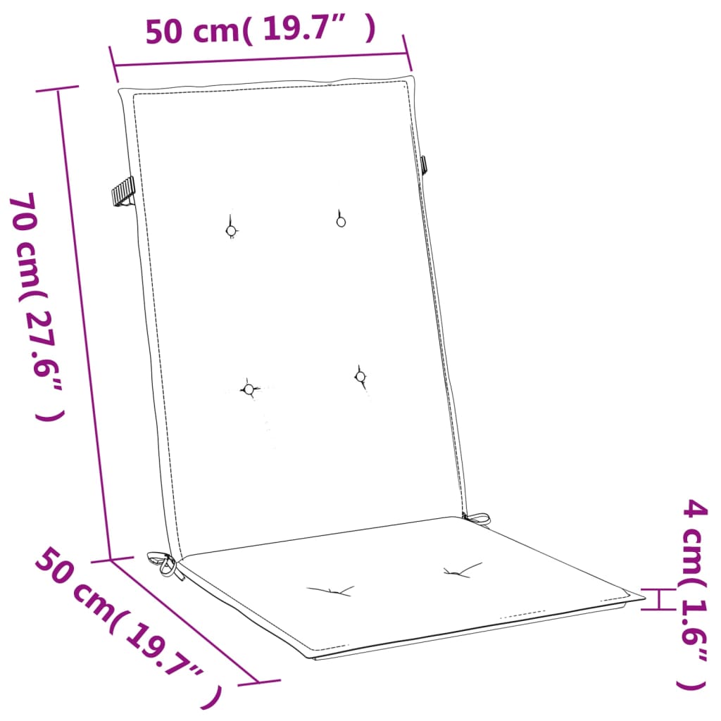 vidaXL Hochlehner-Auflagen 2 Stk. Melange Dunkelgrau 120x50x4 cm Stoff