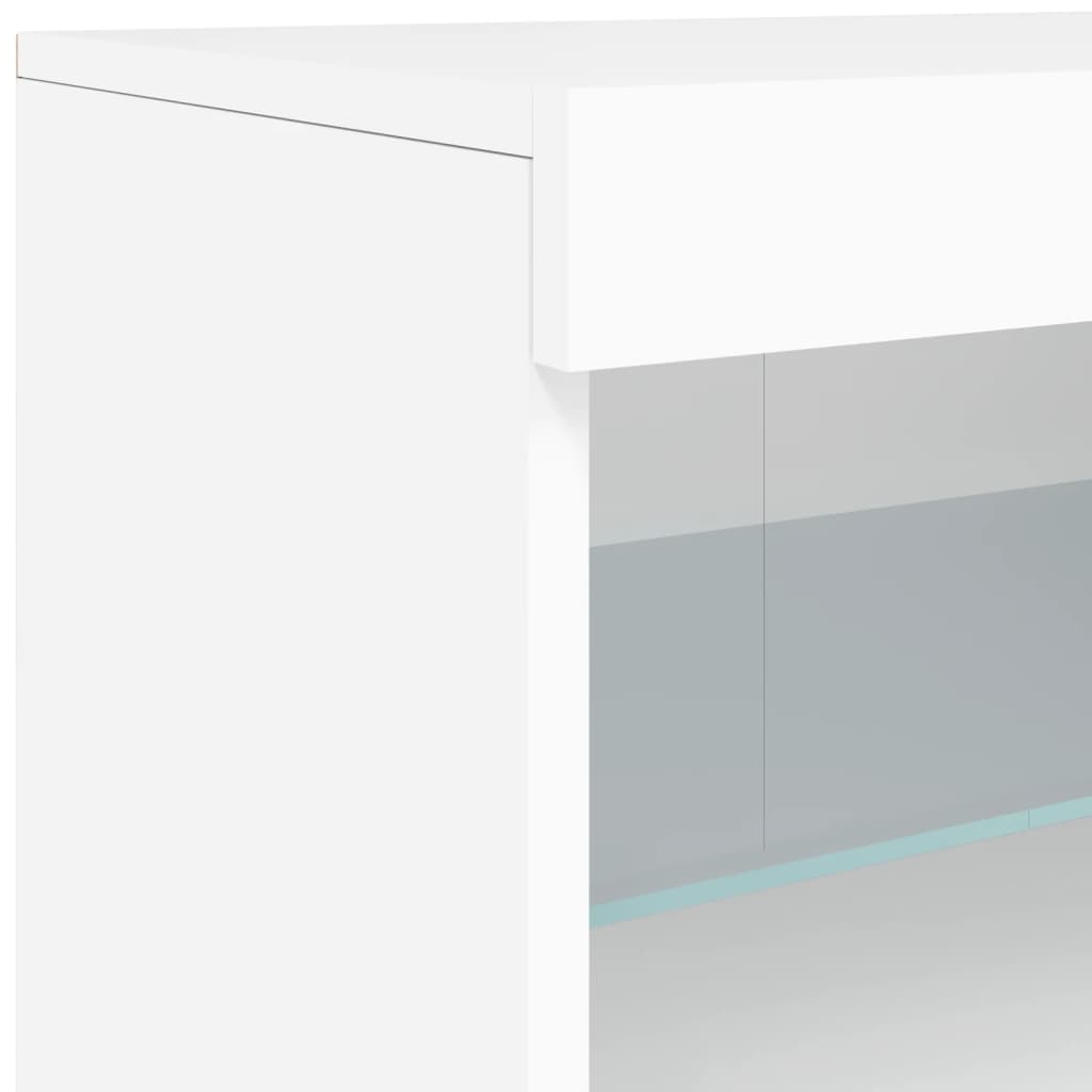 vidaXL Sideboard mit LED-Leuchten Weiß 164x37x67 cm