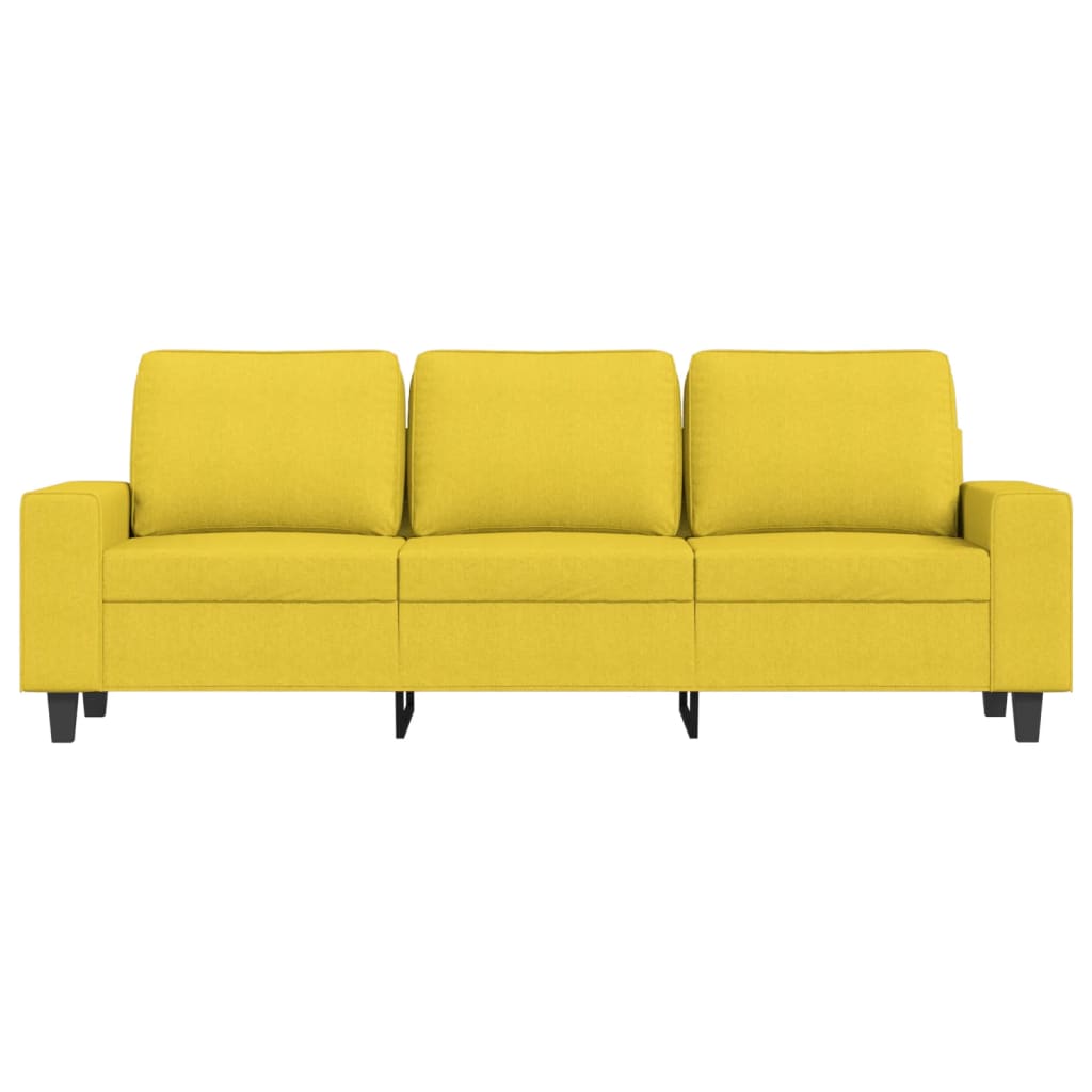 vidaXL 3-Sitzer-Sofa Hellgelb 180 cm Stoff