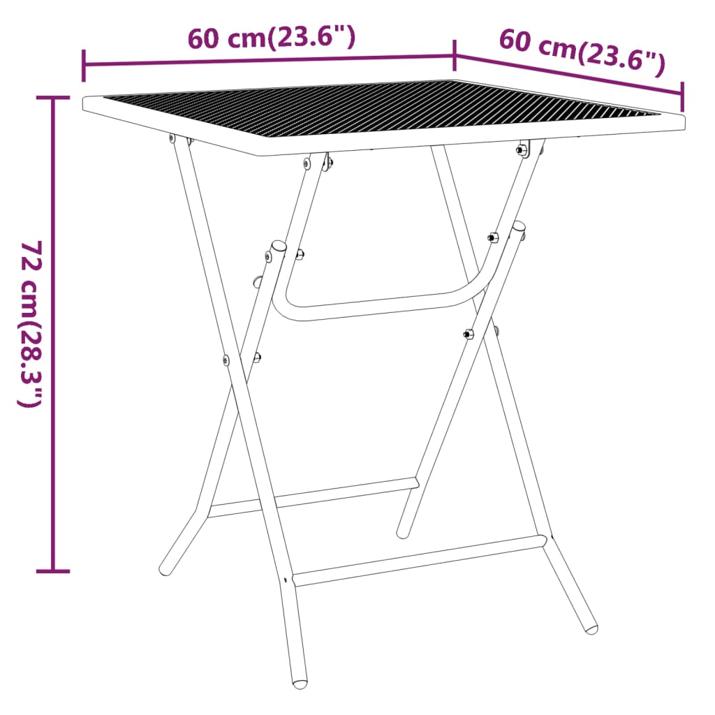 vidaXL 3-tlg. Garten-Essgruppe Streckmetall Anthrazit