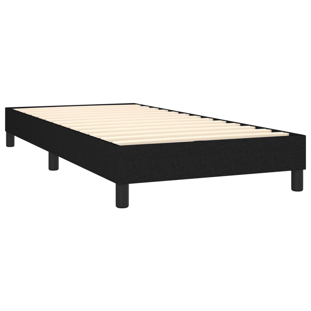 vidaXL Boxspringbett mit Matratze & LED Schwarz 90x200 cm Stoff