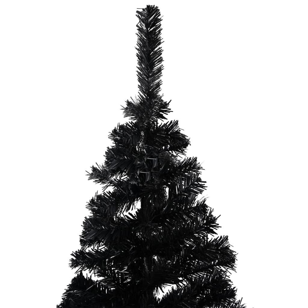 vidaXL Künstlicher Weihnachtsbaum Beleuchtung & Kugeln Schwarz 120 cm