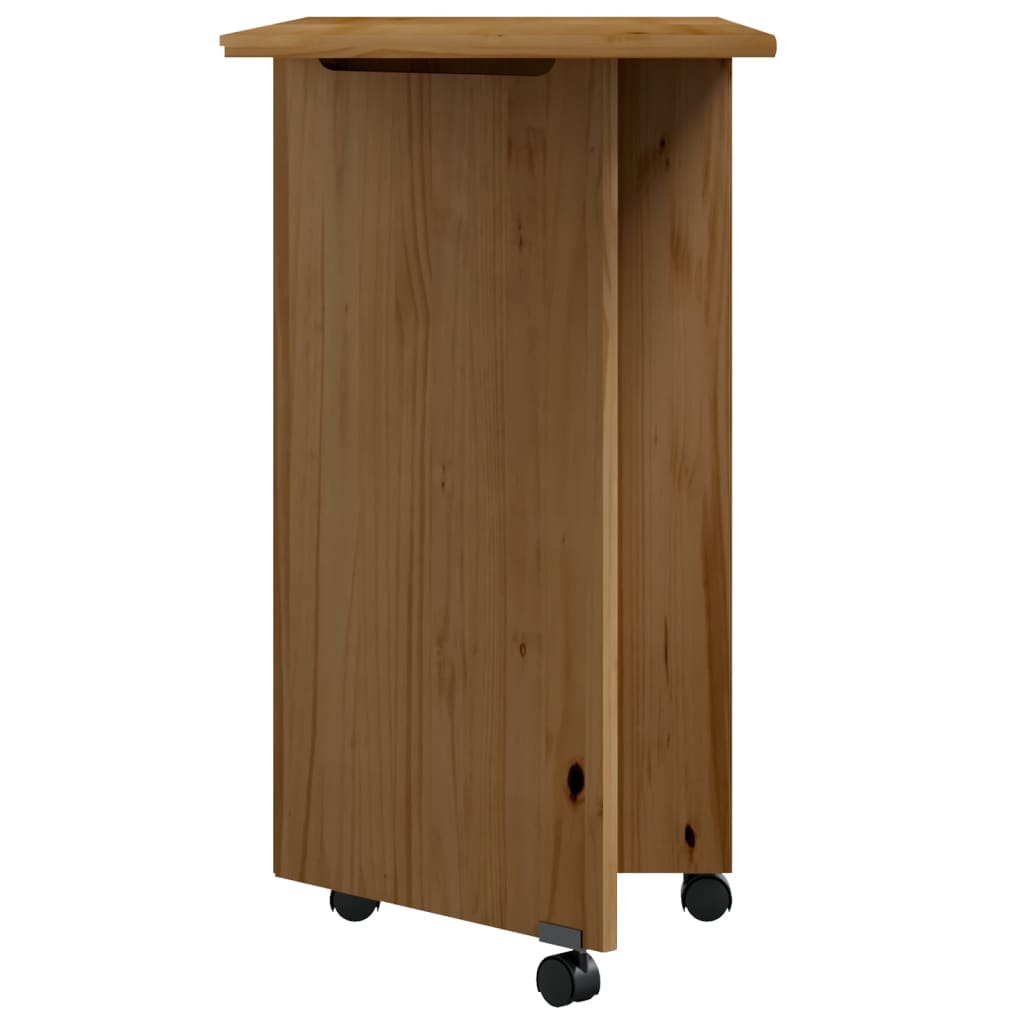 vidaXL Rollschrank mit Schreibtisch MOSS Honigbraun Massivholz Kiefer