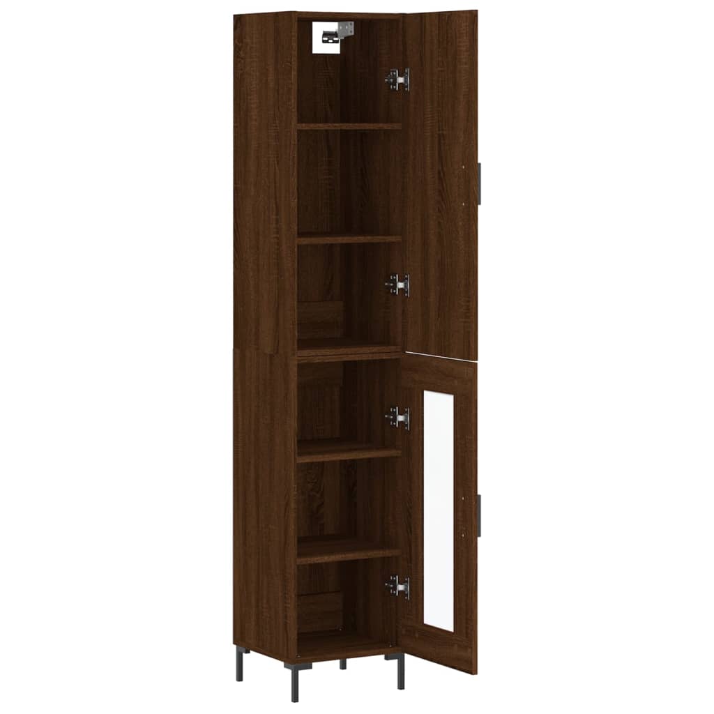 vidaXL Highboard Braun Eichen-Optik 34,5x34x180 cm Holzwerkstoff