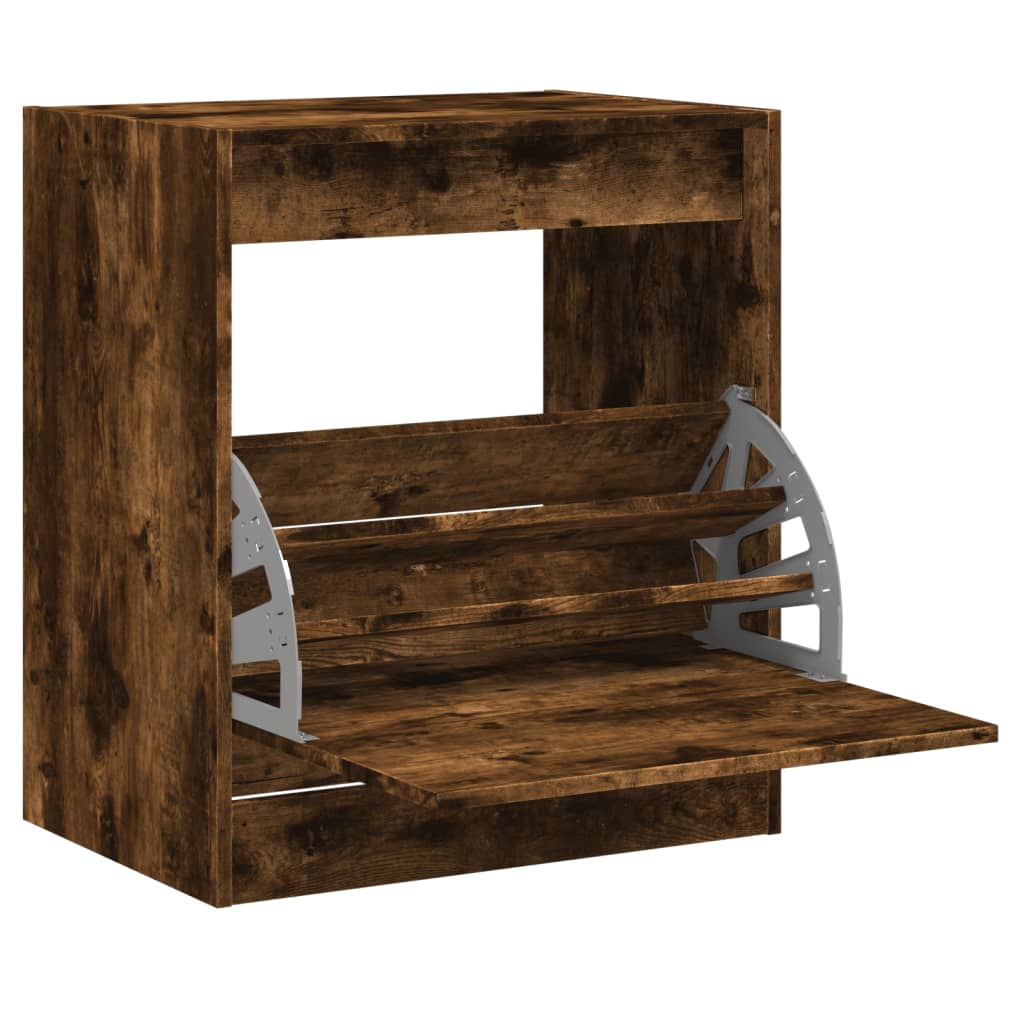 vidaXL Schuhschrank Räuchereiche 60x42x69 cm Holzwerkstoff