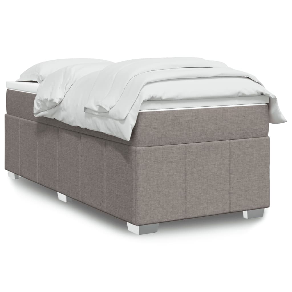 vidaXL Boxspringbett mit Matratze Taupe 90x190 cm Stoff