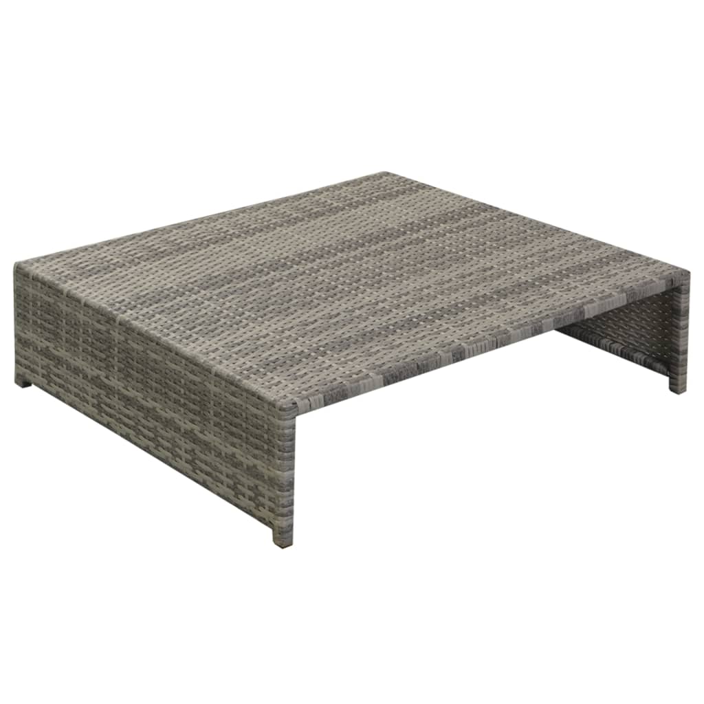 vidaXL 5-tlg. Garten-Lounge-Set mit Auflagen Poly Rattan Grau