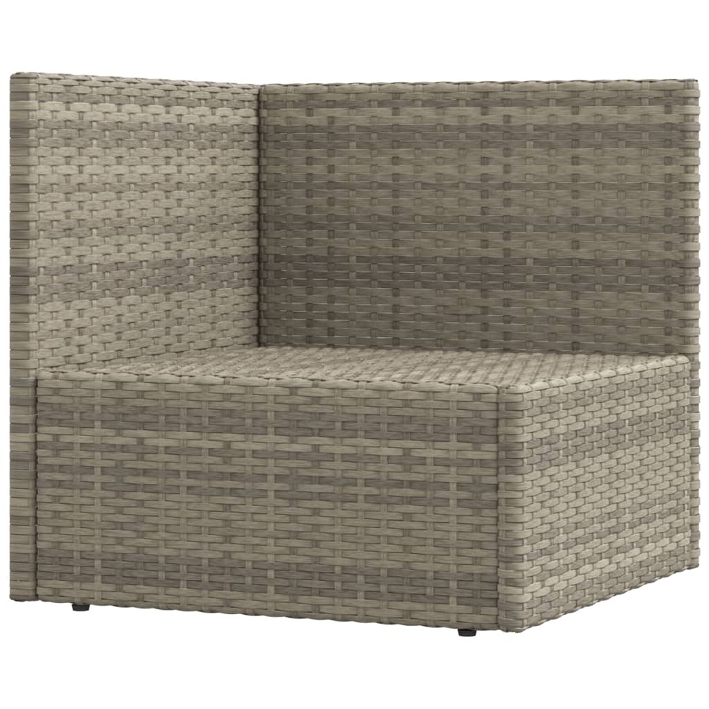 vidaXL 6-tlg. Garten-Lounge-Set mit Kissen Grau Poly Rattan