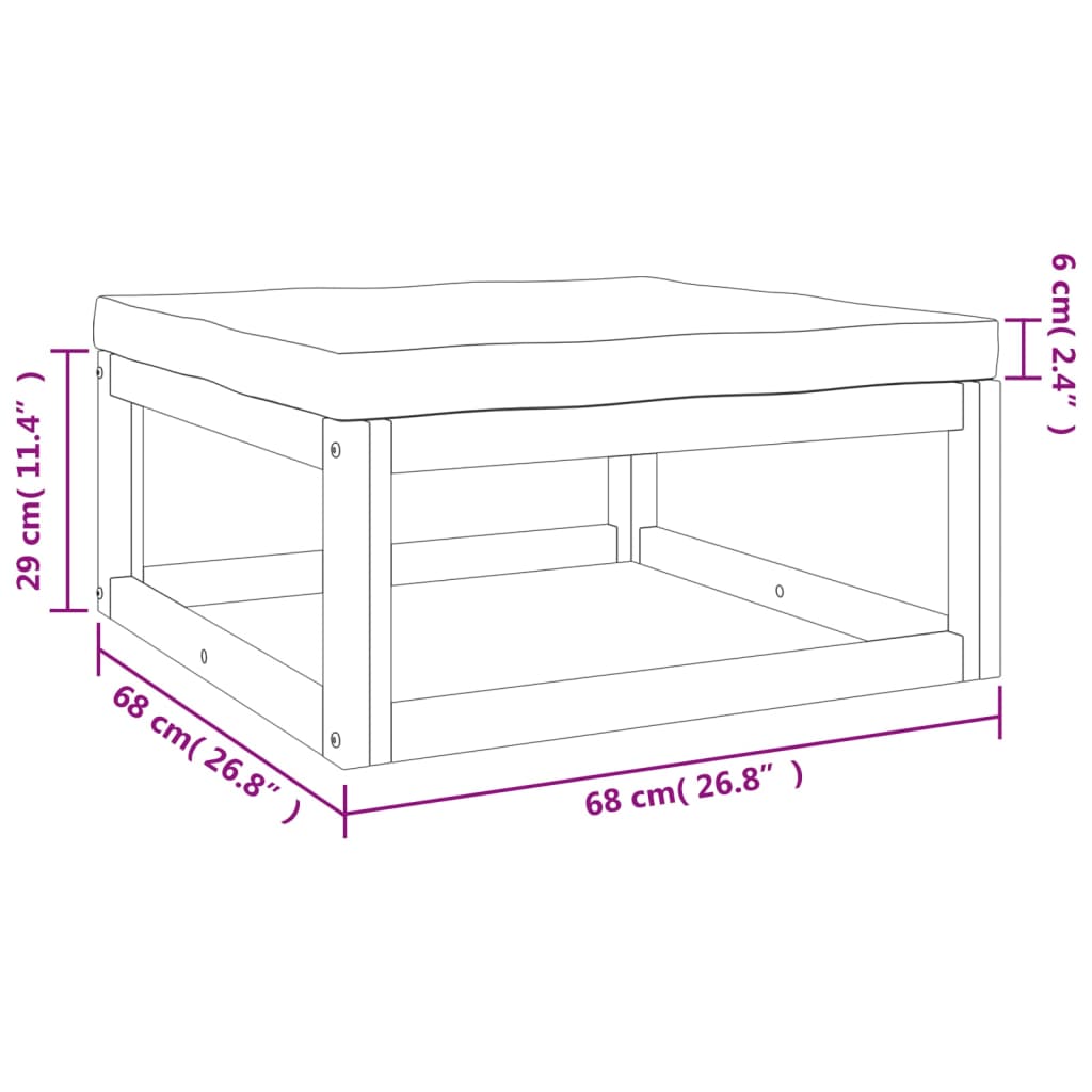 vidaXL 6-tlg. Garten-Lounge-Set mit Grünen Kissen Massivholz