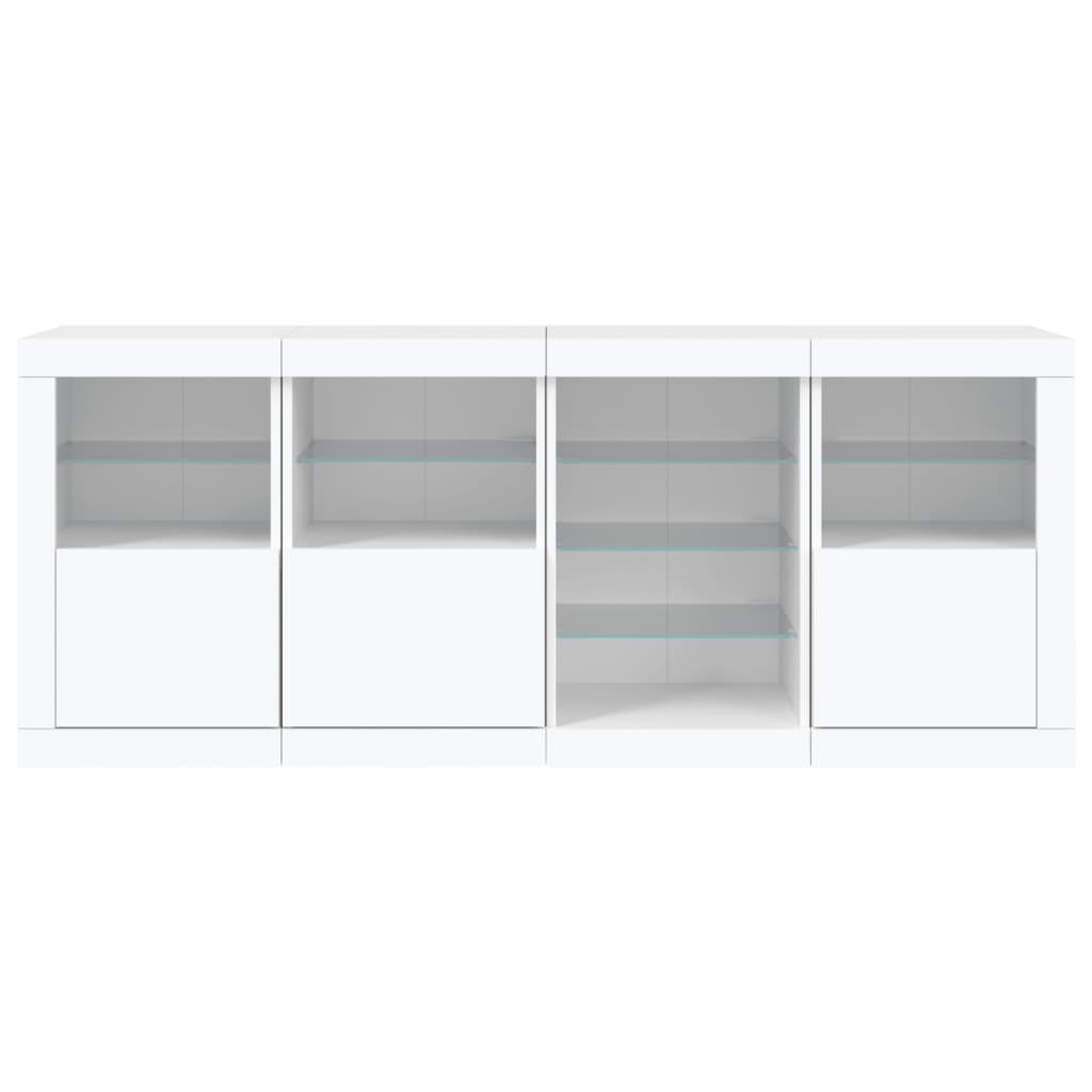 vidaXL Sideboard mit LED-Leuchten Weiß 164x37x67 cm