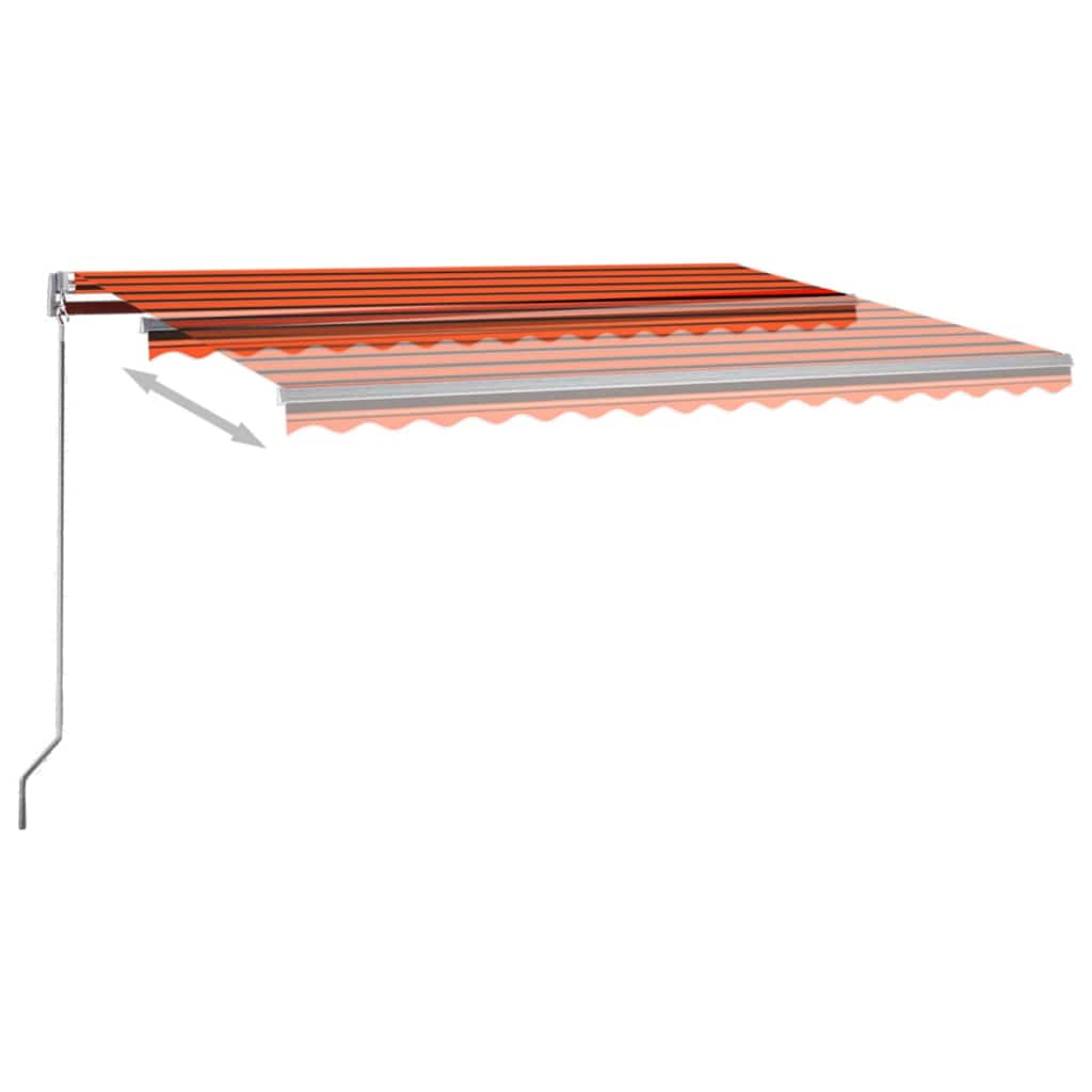 vidaXL Automatische Markise mit LED & Windsensor 450x300 Orange/Braun