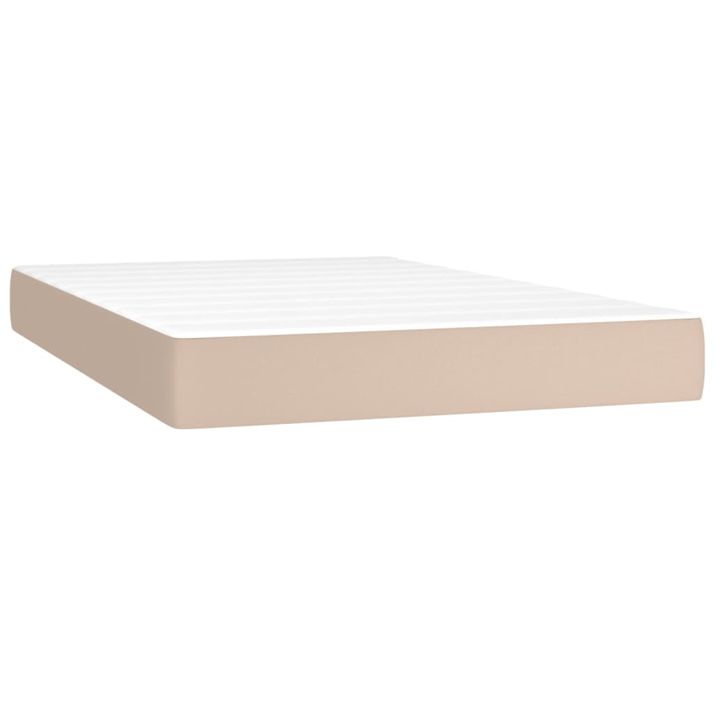 vidaXL Boxspringbett Matratze Cappuccino-Braun 120x200cm Kunstleder