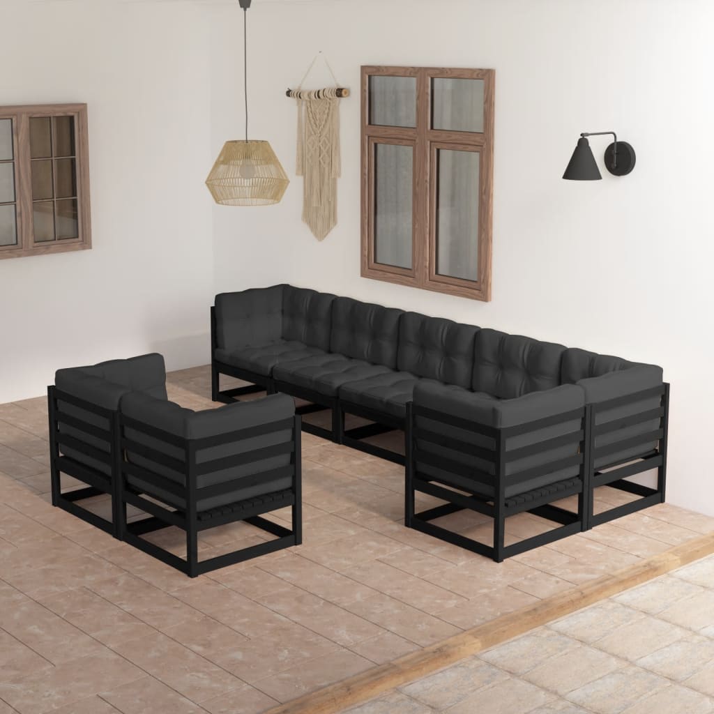 vidaXL 8-tlg. Garten-Lounge-Set mit Kissen Massivholz Kiefer