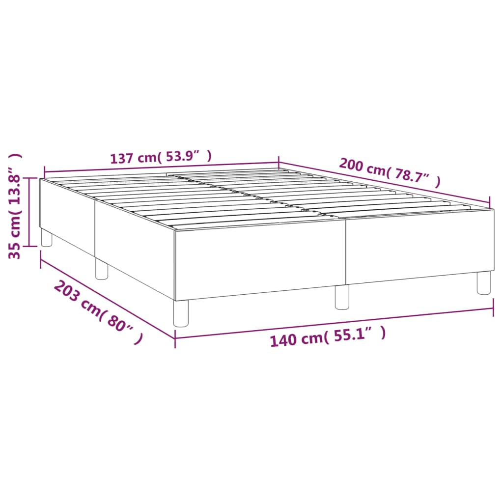 vidaXL Bettgestell Dunkelgrau 140x200 cm Samt