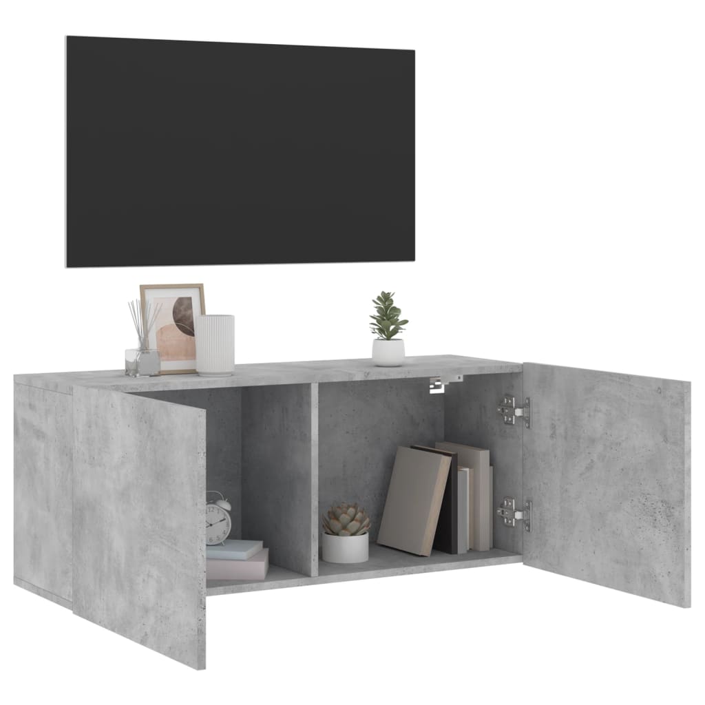 vidaXL TV-Wandschrank Betongrau 100x30x41 cm