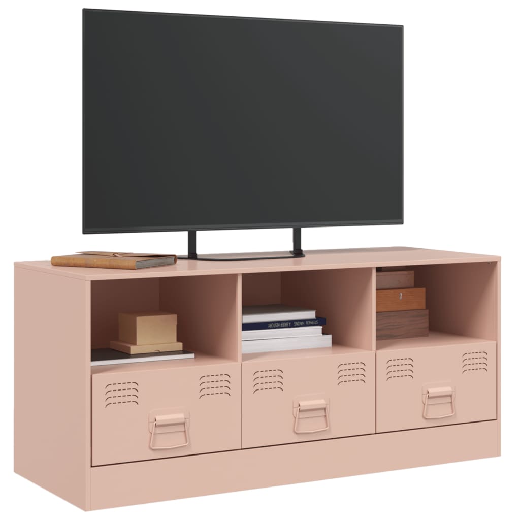 vidaXL TV-Schrank Rosa 99x39x44 cm Stahl