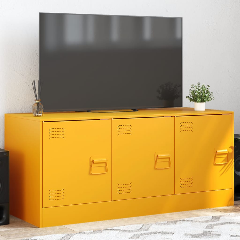 vidaXL TV-Schrank Senfgelb 99x39x44 cm Stahl