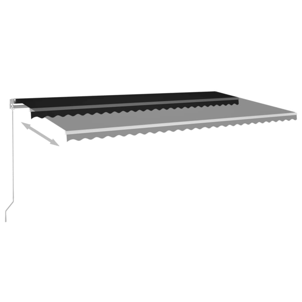 vidaXL Markise Manuell Einziehbar mit LED 600x350 cm Anthrazit