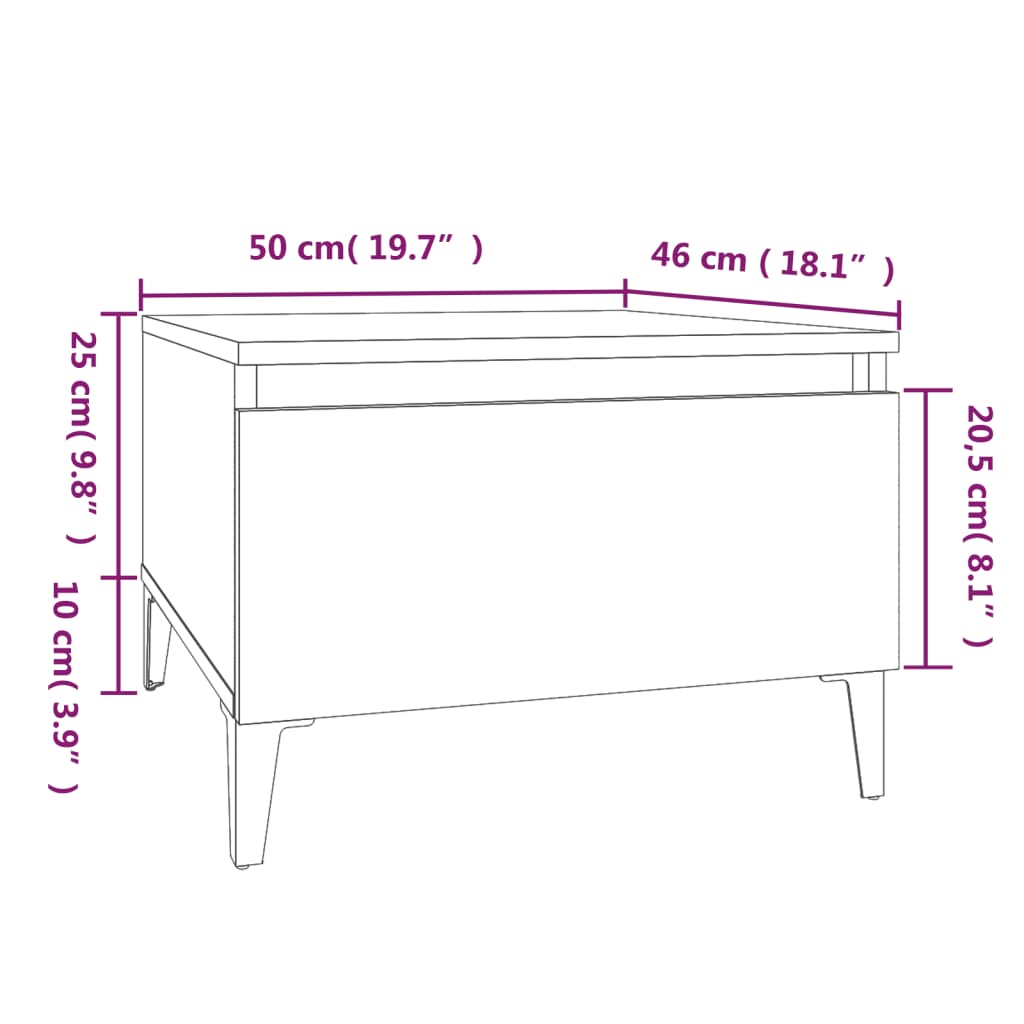 vidaXL Beistelltisch Weiß 50x46x35 cm Holzwerkstoff