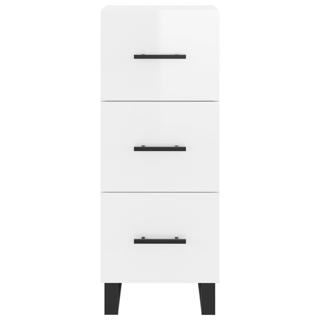 vidaXL Highboard Hochglanz-Weiß 34,5x34x180 cm Holzwerkstoff