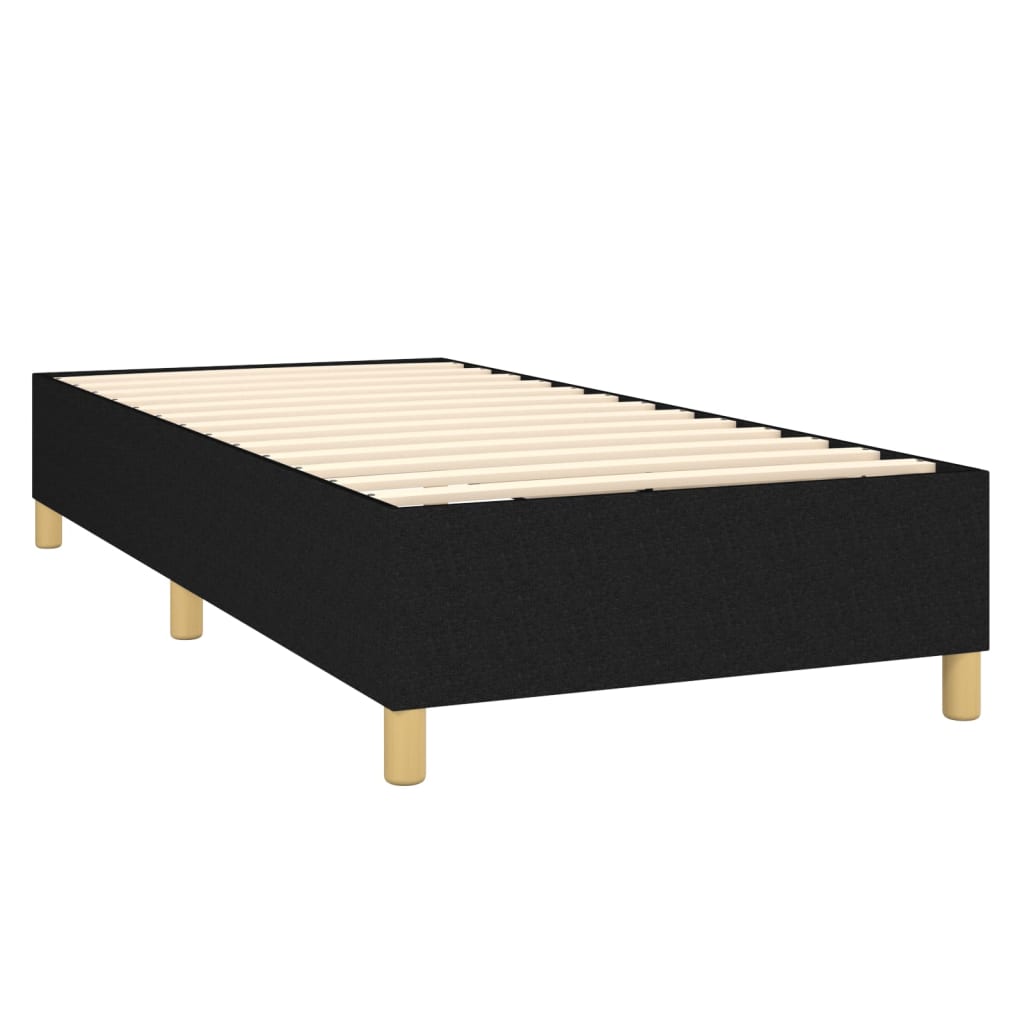 vidaXL Boxspringbett mit Matratze Schwarz 100x200 cm Stoff