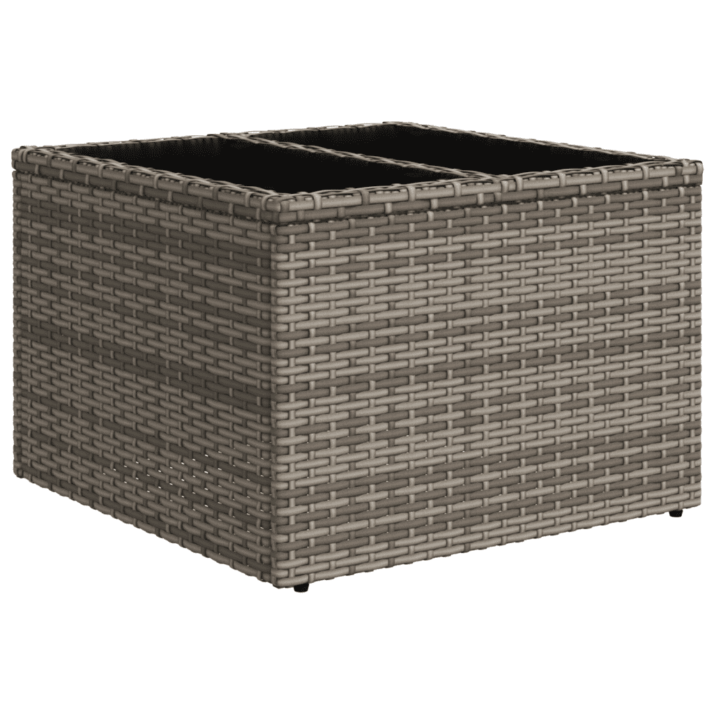 vidaXL 14-tlg. Garten-Sofagarnitur mit Kissen Grau Poly Rattan