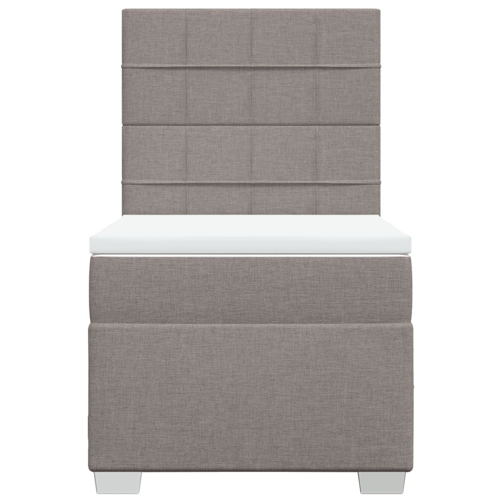 vidaXL Boxspringbett mit Matratze Taupe 80x200 cm Stoff