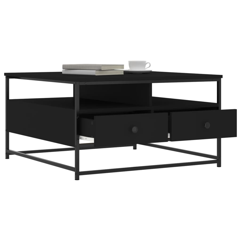 vidaXL Couchtisch Schwarz 80x80x45 cm Holzwerkstoff