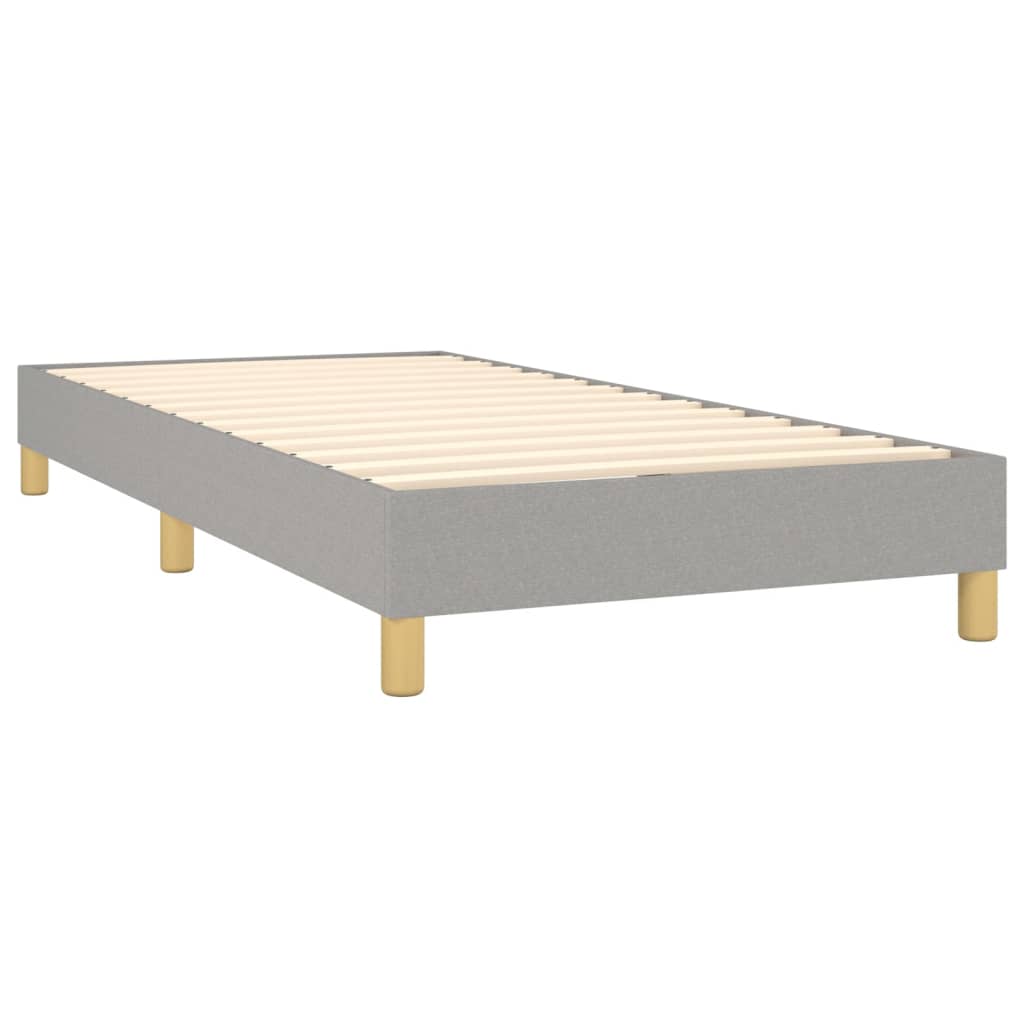 vidaXL Boxspringbett mit Matratze Hellgrau 100x200 cm Stoff