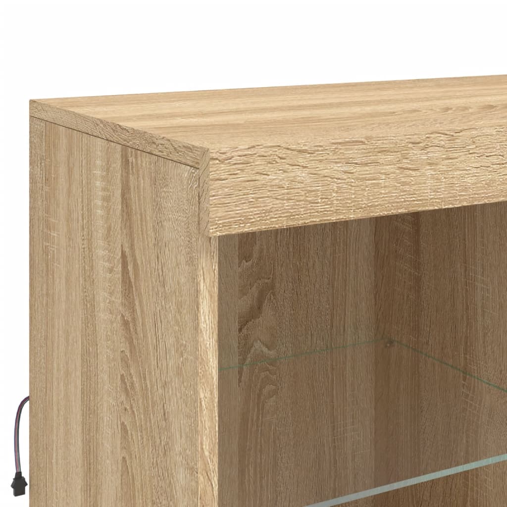 vidaXL Sideboard mit LED-Leuchten Sonoma-Eiche 81x37x100 cm