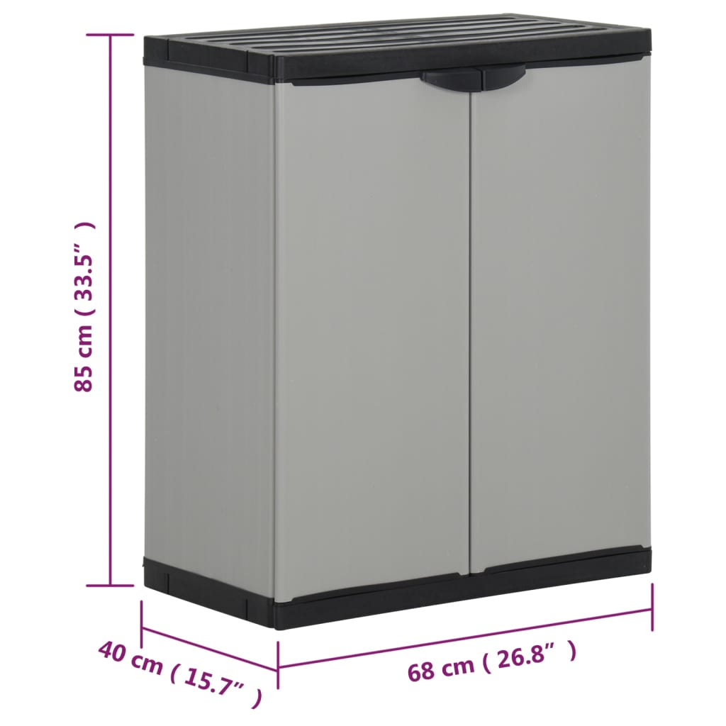 vidaXL Mülltonnenbox Grau und Schwarz 68x40x85 cm PP