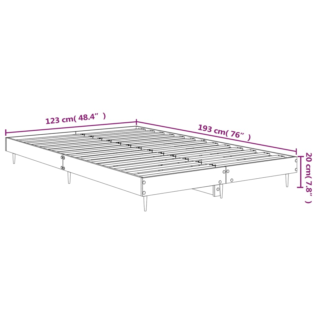 vidaXL Bettgestell ohne Matratze Braun Eiche 120x190 cm Holzwerkstoff