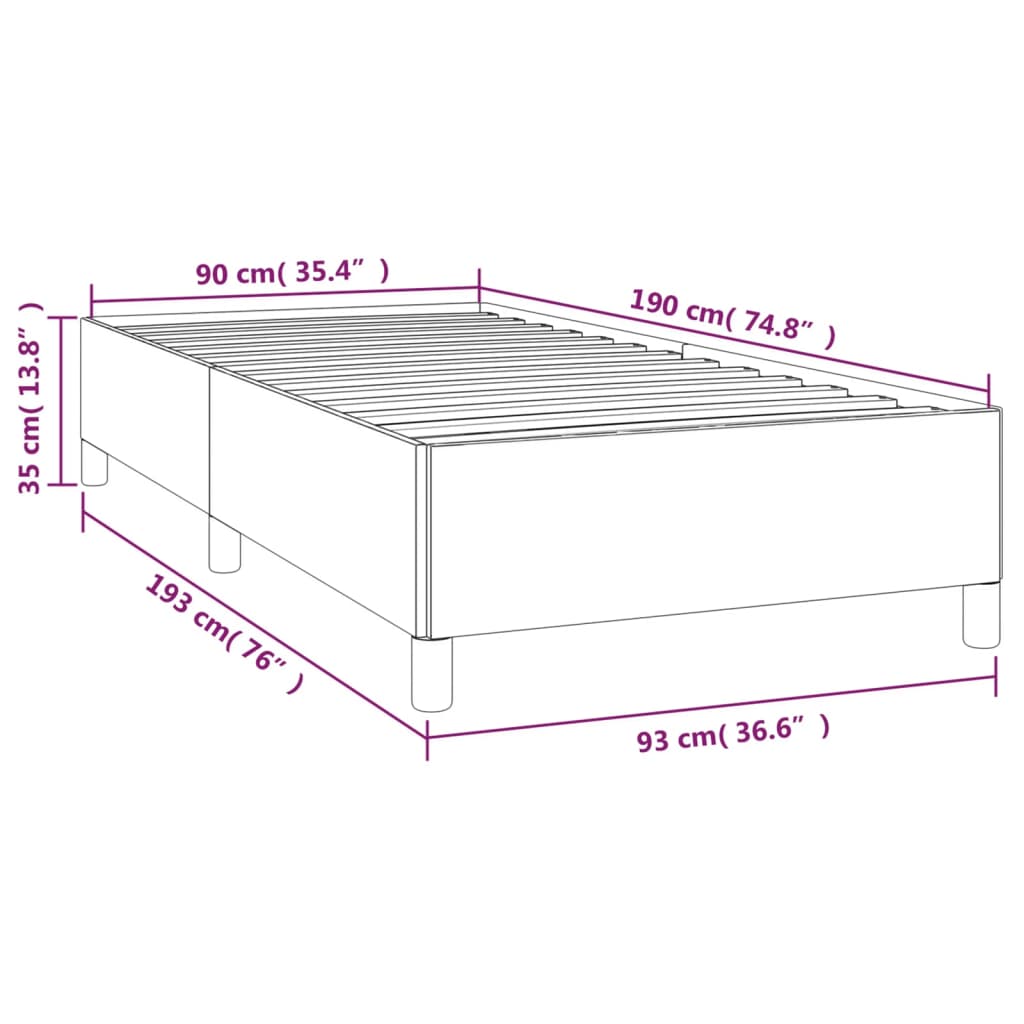 vidaXL Bettgestell Grün 90x190 cm Stoff