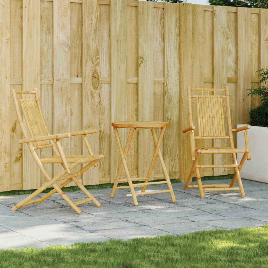 vidaXL 3-tlg. Bistro-Set Bambus