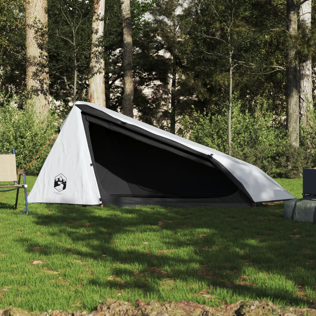 vidaXL Tunnel-Campingzelt 1 Person Weiß Verdunkelt Wasserdicht