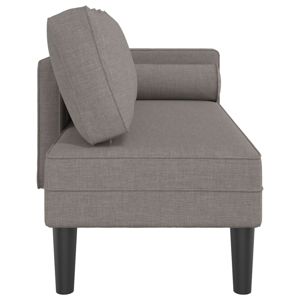 vidaXL Chaiselongue mit Kissen Taupe Stoff