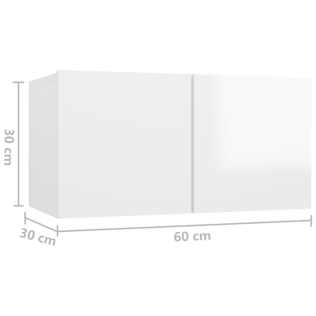 vidaXL 5-tlg. TV-Schrank-Set Hochglanz-Weiß Holzwerkstoff