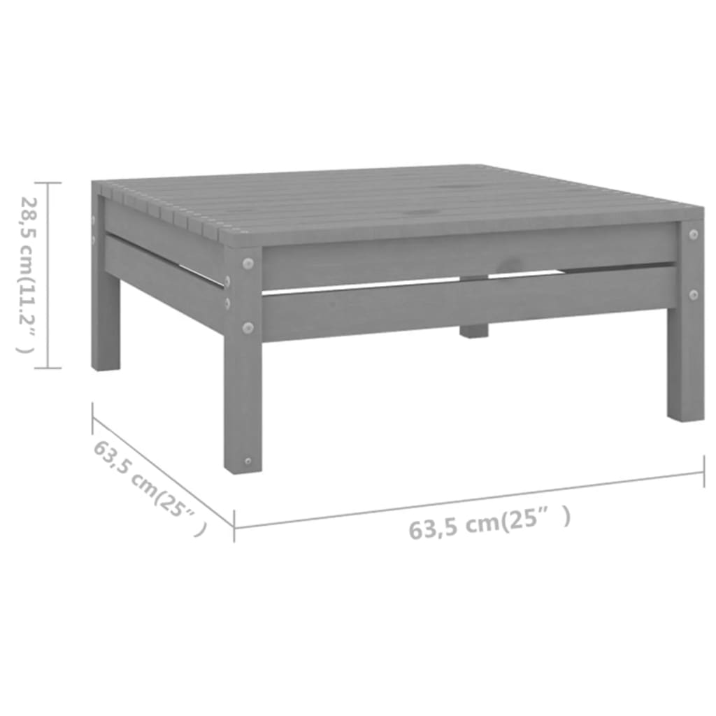 vidaXL 7-tlg. Garten-Lounge-Set Massivholz Kiefer Grau