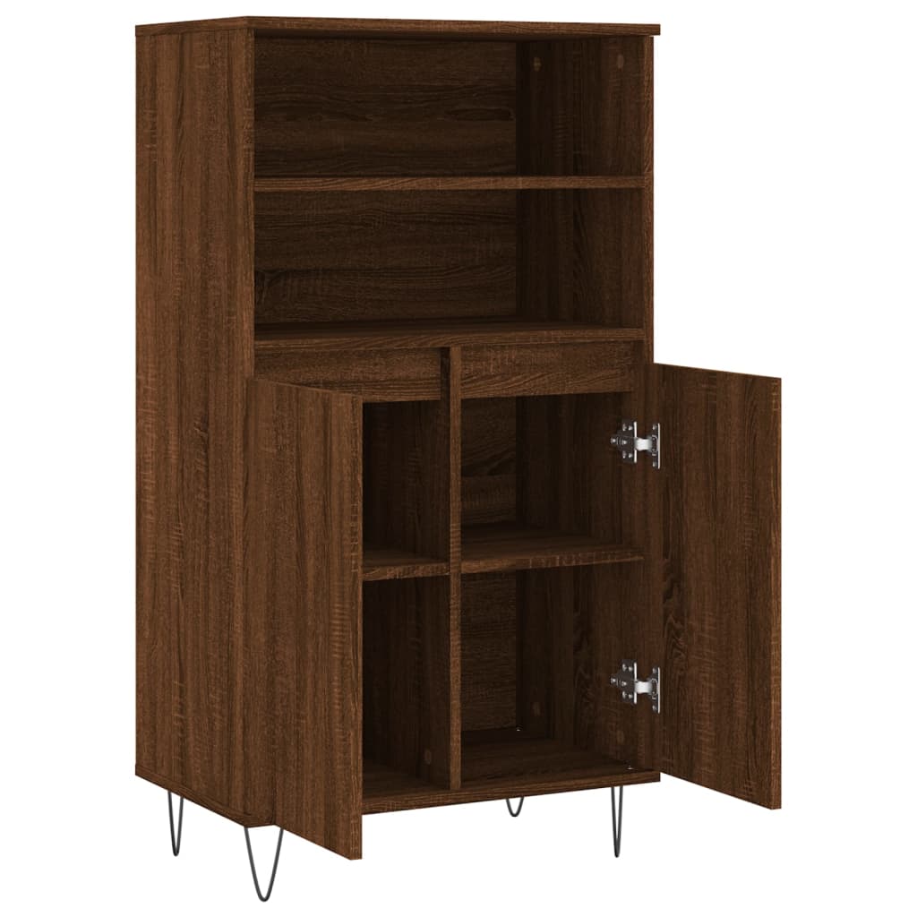 vidaXL Highboard Braun Eichen-Optik 60x36x110 cm Holzwerkstoff