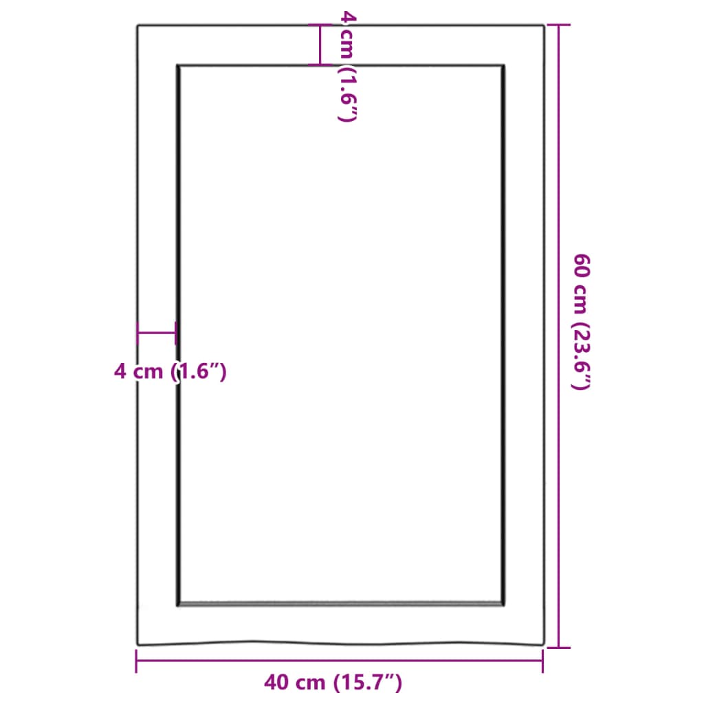 vidaXL Waschtischplatte Hellbraun 40x60x(2-6) cm Massivholz Behandelt