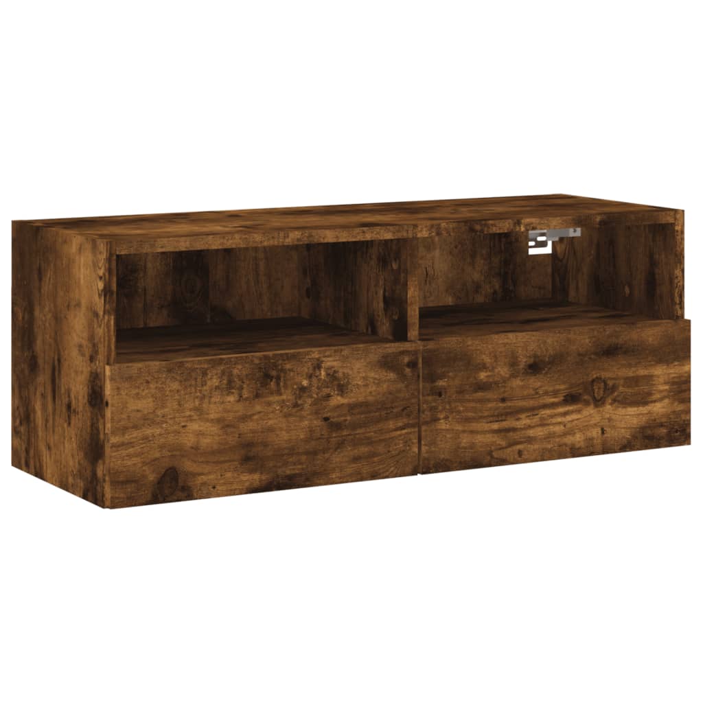 vidaXL TV-Wandschrank Räuchereiche 80x30x30 cm Holzwerkstoff