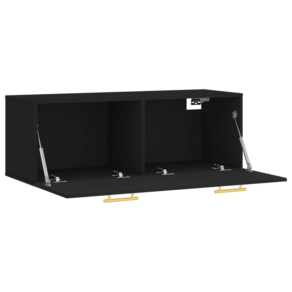 vidaXL Wandschrank Schwarz 100x36,5x35 cm Holzwerkstoff