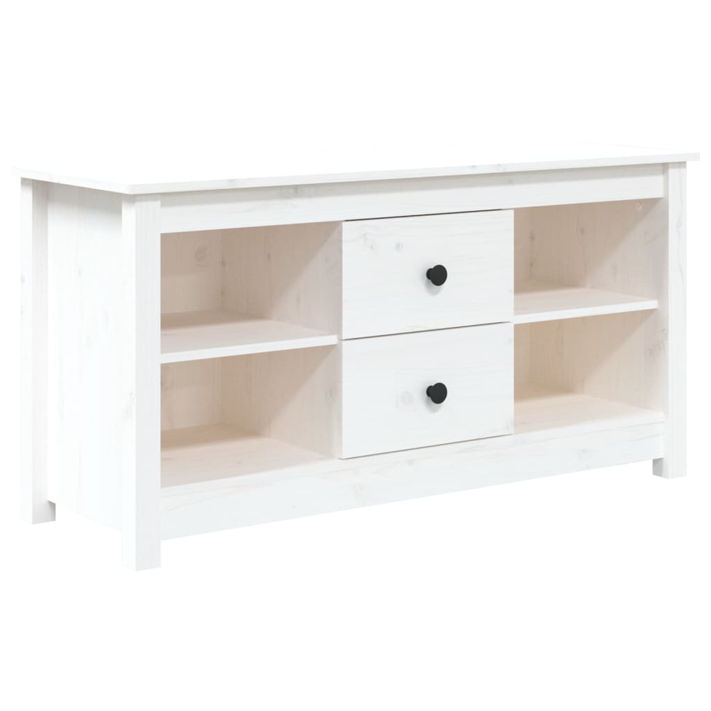 vidaXL TV-Schrank Weiß 103x36,5x52 cm Massivholz Kiefer