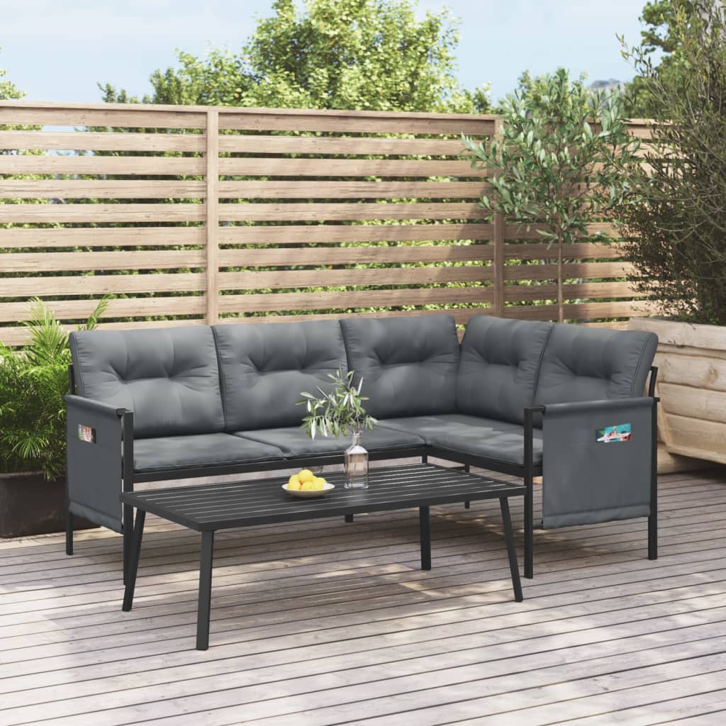 vidaXL 2-tlg. Garten-Lounge-Set Anthrazit Stahl