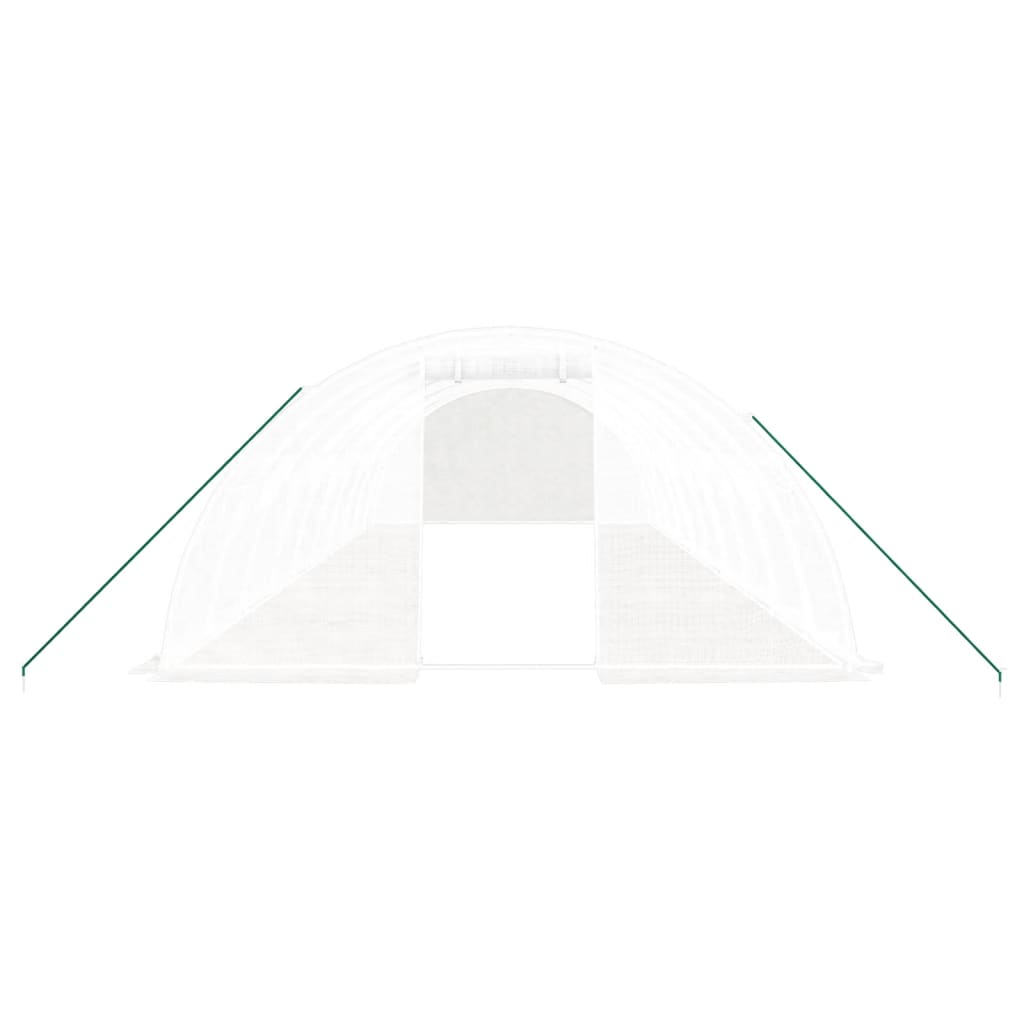 vidaXL Gewächshaus mit Stahlrahmen Weiß 40 m² 10x4x2 m