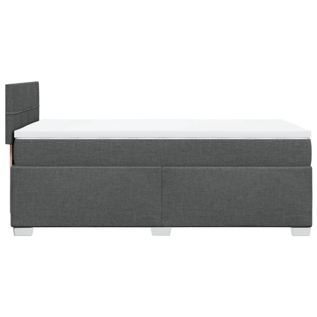 vidaXL Boxspringbett mit Matratze Dunkelgrau 100x200 cm Stoff