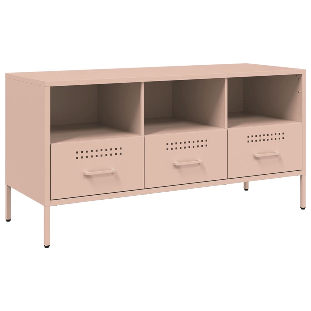 vidaXL TV-Schrank Rosa 100,5x39x50,5 cm Stahl