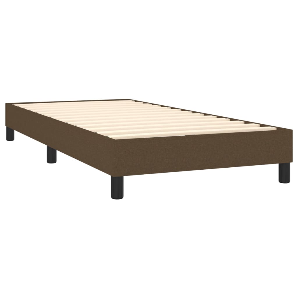 vidaXL Boxspringbett mit Matratze Dunkelbraun 90x190 cm Stoff