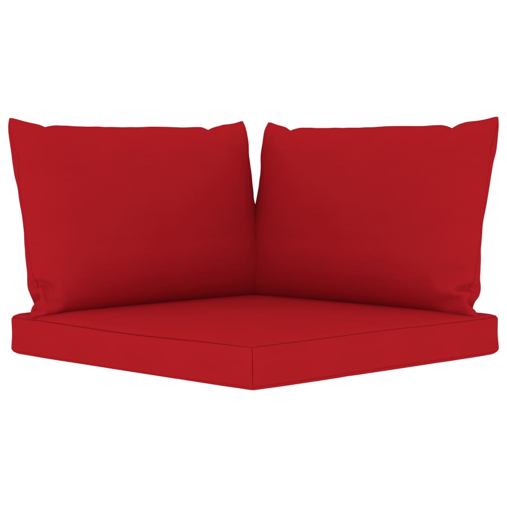 vidaXL Garten-Palettensofa 3-Sitzer mit Kissen in Rot Kiefernholz